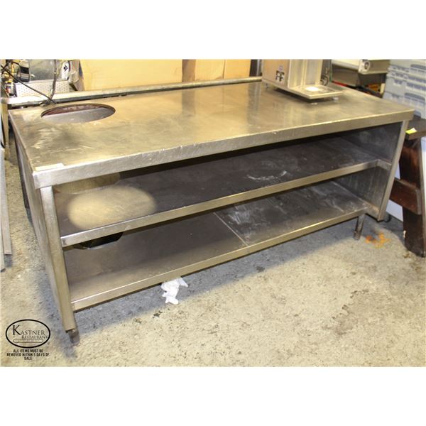 6' STAINLESS STEEL WORKTABLE W/ UNDER STORAGE
