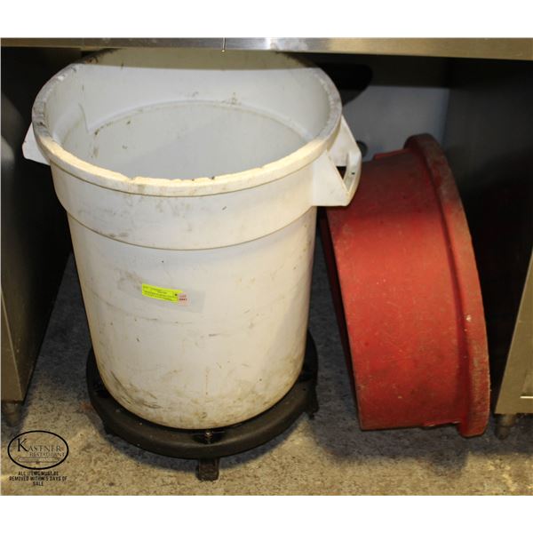 WHITE BRUTE BIN W/ CATCH-ALL CUTLERY SAVER MAGNET