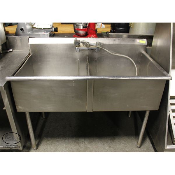 STAINLESS STEEL 2-WELL SINK W/ FAUCET