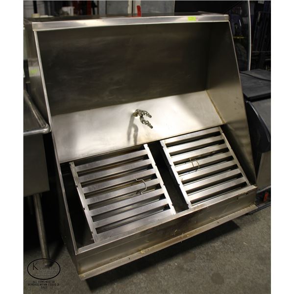 3' STAINLESS STEEL CANOPY W/ 2 GREASE FILTERS