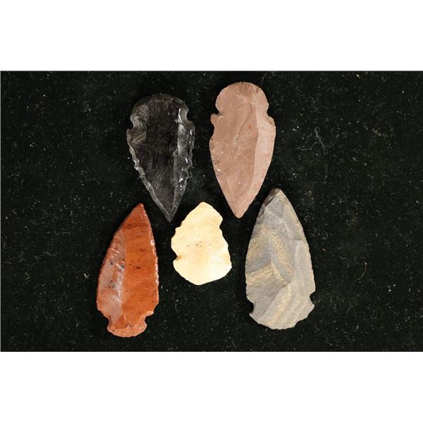 5 ARROWHEADS: ALL DIFFERENT COLORS