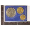 Image 2 : 1966 JAMAICA 3 COIN UNC SET ON CARDBOARD IN