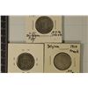 3-BELGIUM SILVER COINS: 1886-ONE FRANK, 1909-ONE