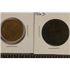 2-BRITISH COINS: 1893-HALF PENNY AND 1863-1 PENNY