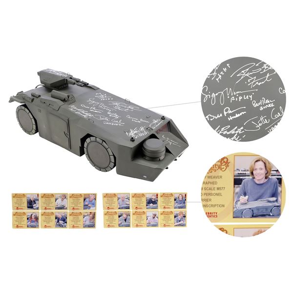 Lot #542: ALIENS (1986) - Cast-Autographed Replica M577 APC Tank Model-Miniature Display