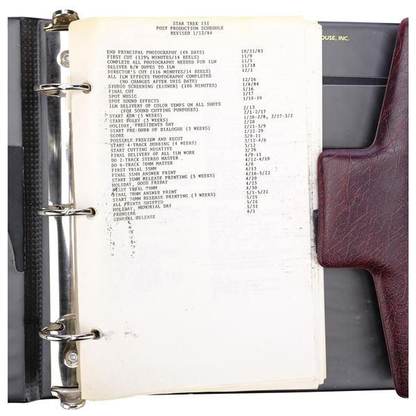 Lot #1203: STAR TREK III: THE SEARCH FOR SPOCK (1984) - Binder of Production-Made Storyboard Copies