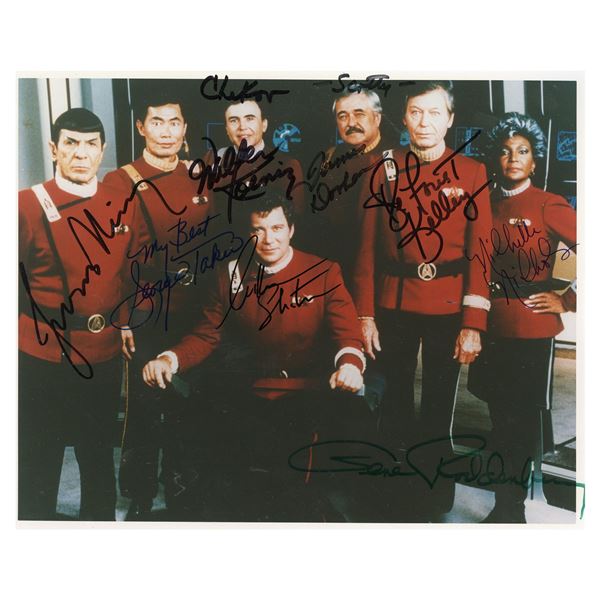 Lot #1207: STAR TREK V: THE FINAL FRONTIER (1989) - Cast- and Gene Roddenberry-Autographed Photo