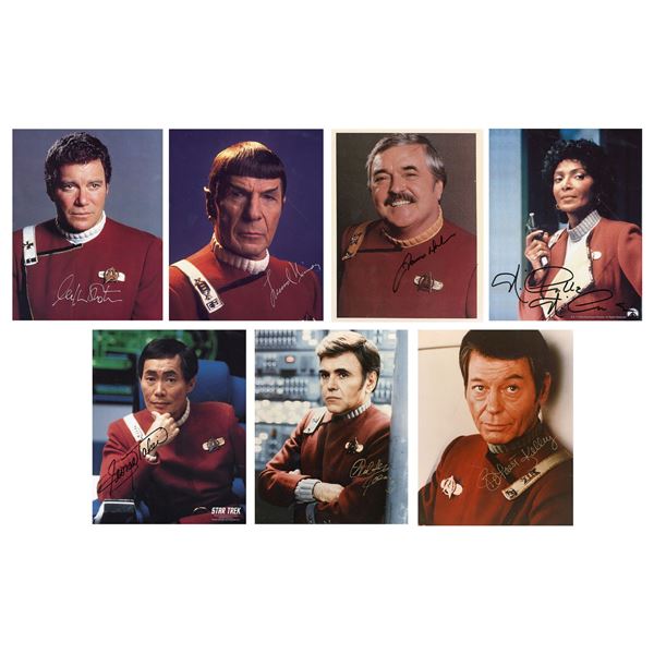 Lot #1209: STAR TREK: VARIOUS PRODUCTIONS - Set of Seven Cast-Autographed Photos