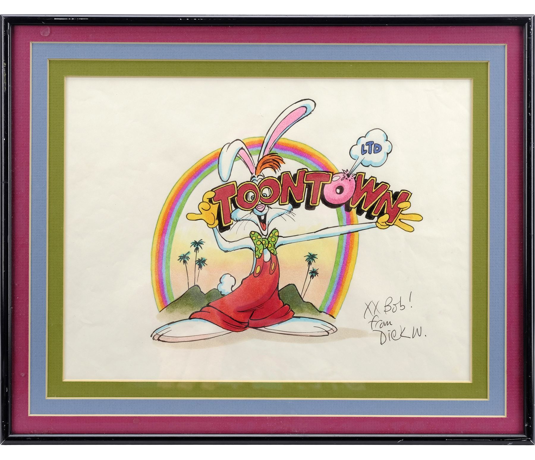 Lot #1483: WHO FRAMED ROGER RABBIT (1988) - Framed Hand-Drawn Richard ...