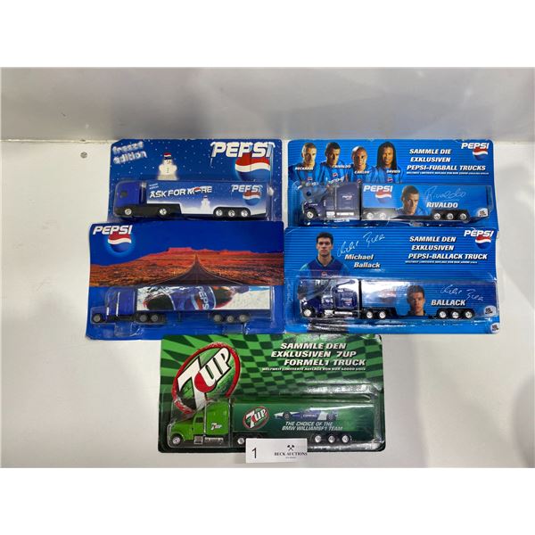 Collection Of Pepsi Brand Collectible Trucks