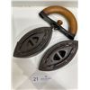 Image 1 : Antique Cole Brookdale Iron Company Irons And Removable Handle