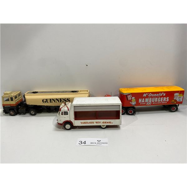 Die-Cast Metal Trucks Guinness Mcdonalds And Food Truck