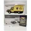 Image 1 : International KB-8 Dry Goods Van With Chain Gate (Red Top Beer) Die Cast