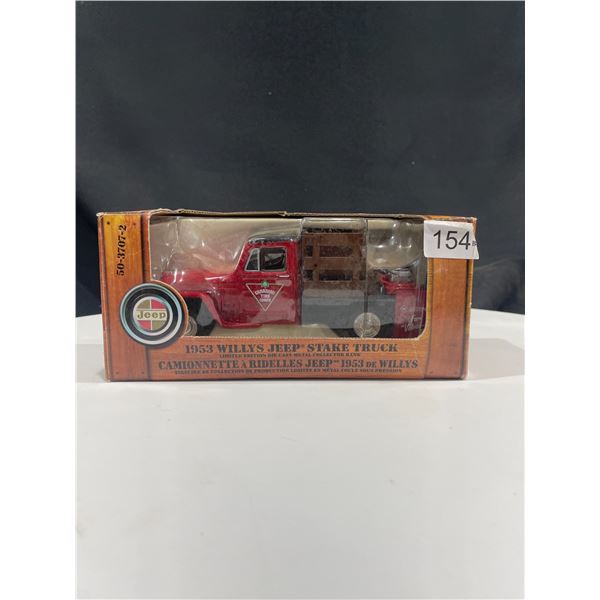 1953 Willys Jeep Stake Truck Die Cast Replica