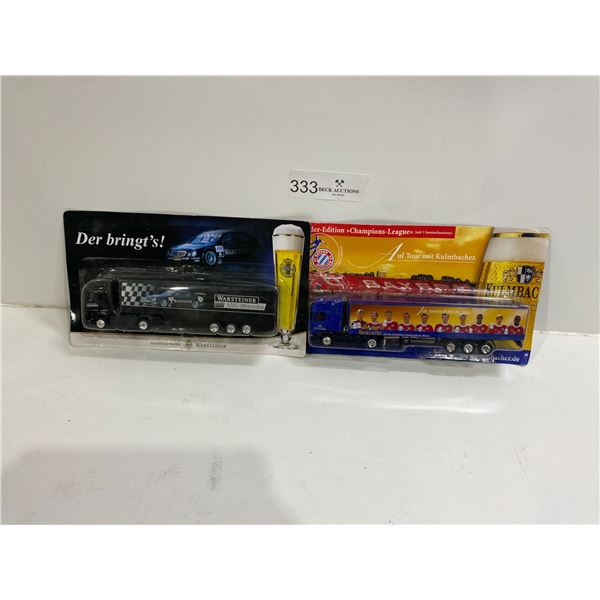 Collectible Die-Cast Foreign Beer Truck Replicas