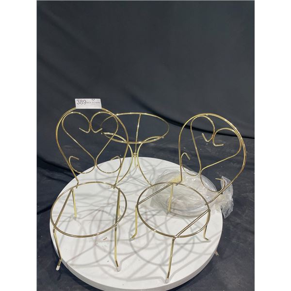 Doll Table and Chairs with Cushions