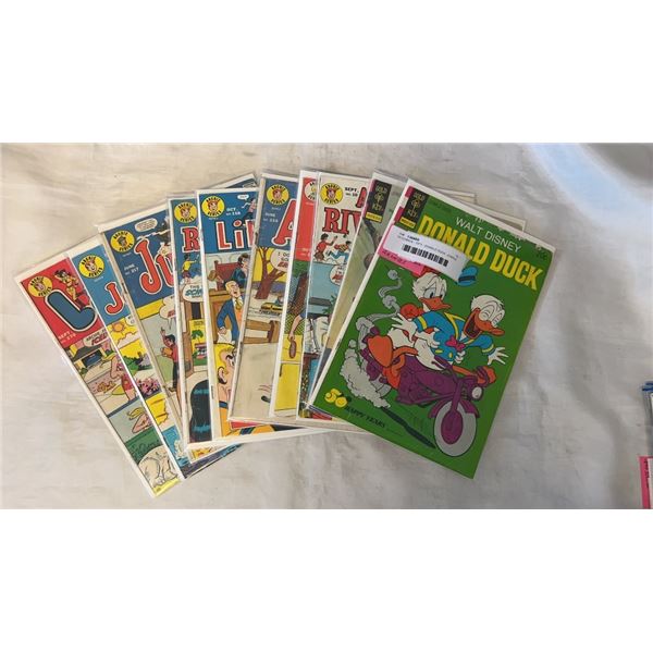 10 COMICS - 1973 - DONALD DUCK, JUNGLE TWINS, ARCHIES