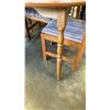 Image 8 : WOODEN DINING TABLE WITH LEAF AND 4 CHAIRS