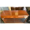 Image 2 : MCM FIR CABINET WITH 2 DRAWER AND GLASS SLIDING DOORS