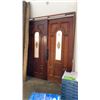 Image 1 : HUGE HARDWOOD DOUBLE ENTRANCE DOOR - FRAME  81" WIDE X 95 INCH TALL