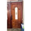 Image 2 : HUGE HARDWOOD DOUBLE ENTRANCE DOOR - FRAME  81" WIDE X 95 INCH TALL