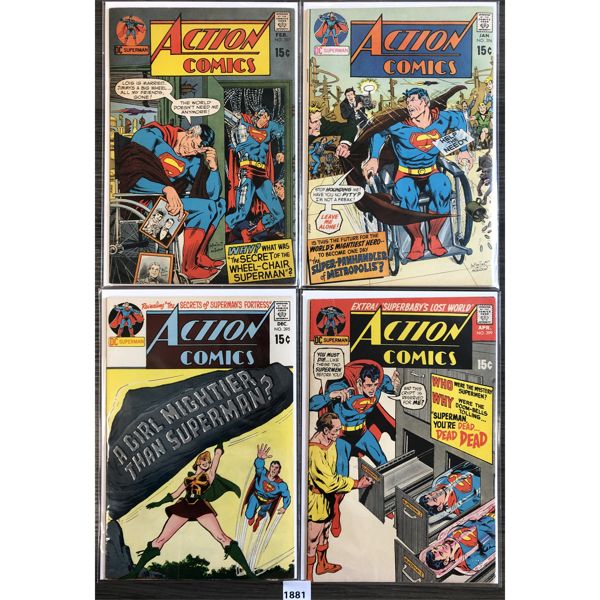 LOT OF 4 - ACTION COMICS - #395. 396, 397 & 399