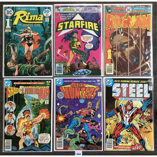 LOT OF 6 - DC COMICS #1 ISSUES - INCL RIMA, STAR FIRE, RAGMAN ETC.