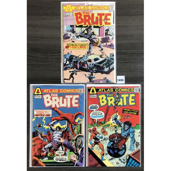 LOT OF 3 - ATLAS COMICS - THE BRUTE #1-3