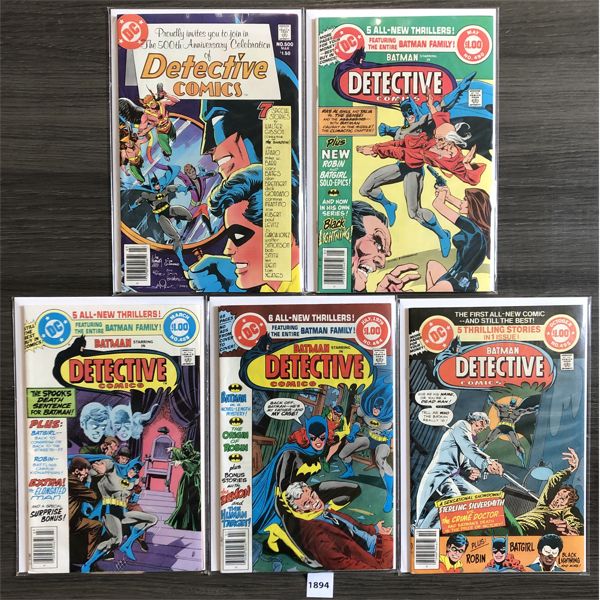 LOT OF 5 - DC DETECTIVE COMICS - INCL #500