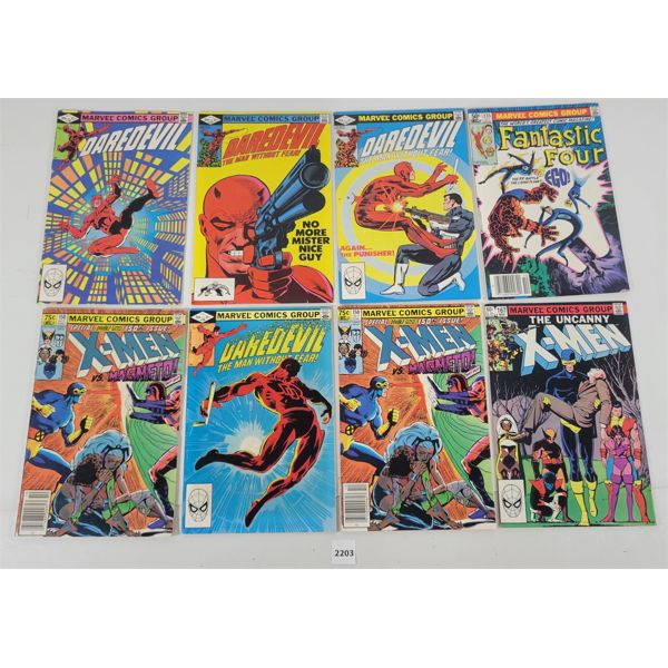 LOT OF 8 - MARVEL COMICS - INCL DAREDEVIL, FANTASTIC FOUR, AND X-MEN