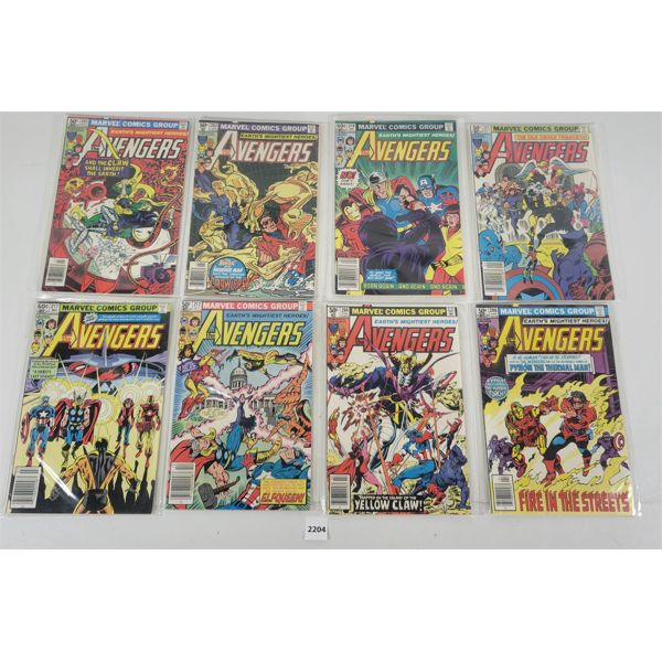 LOT OF 8 - MARVEL COMICS - THE AVENGERS #203-206, 211, 212, 217, & 218