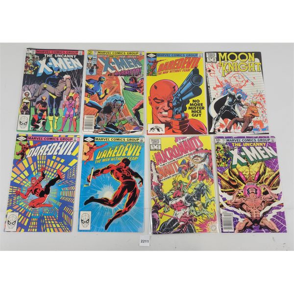 LOT OF 8 - MARVEL COMICS - INCL X-MEN, DAREDEVIL, MICRONAUTS