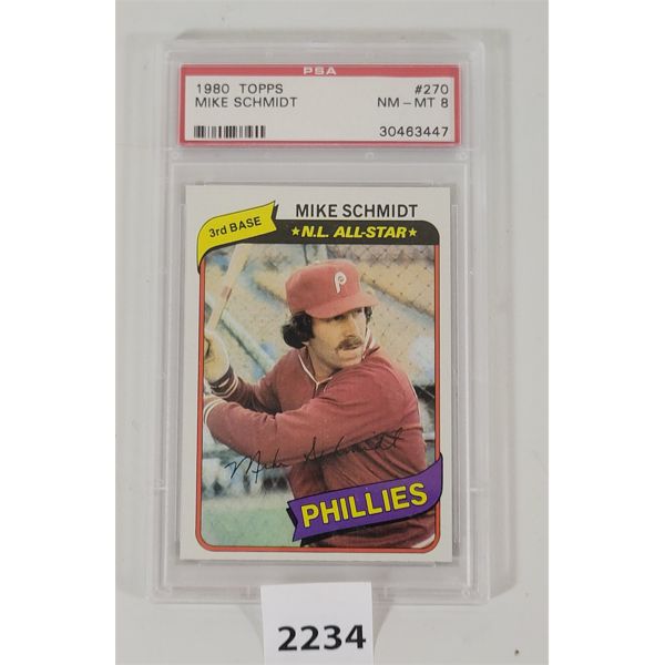 1980 TOPPS MIKE SCHMIDT - PSA GRADED 8