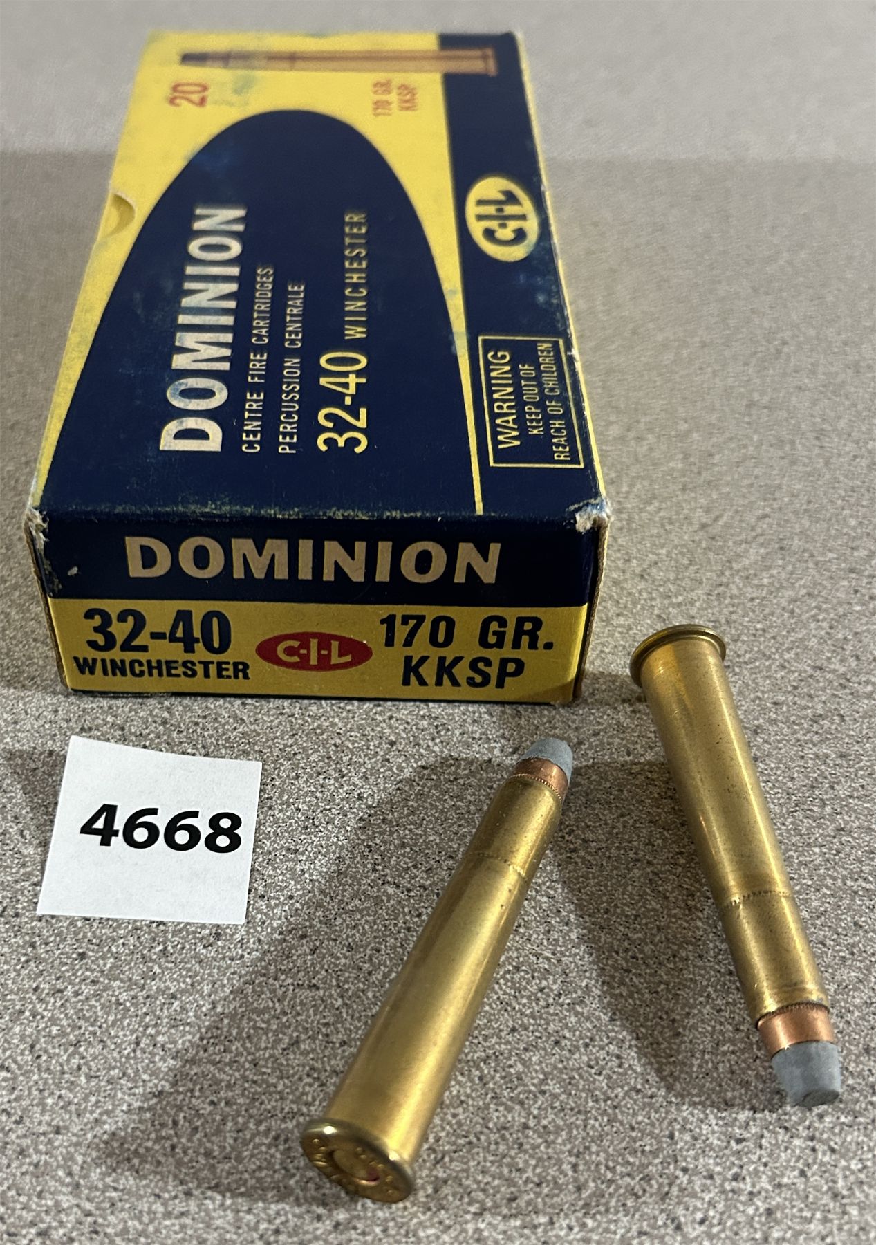 AMMO: 20 X DOMINION .32-40 - CLEAN VINTAGE BOX