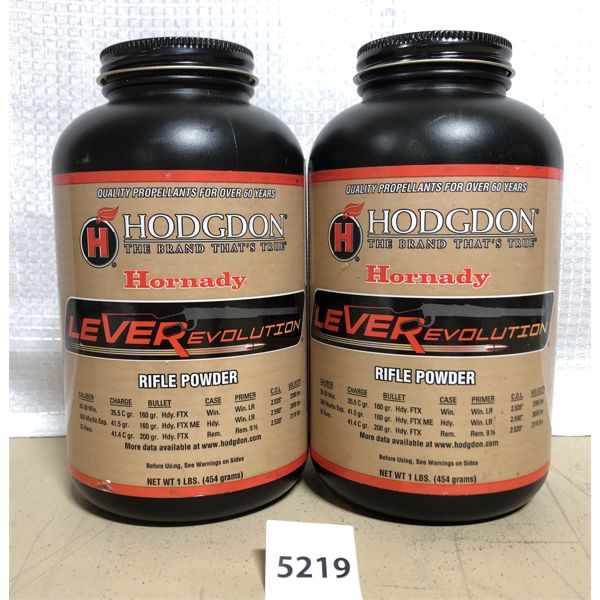 POWDER: 1.5 LBS HODGDON HORNADY LEVEREVOLUTION