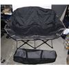 Image 1 : STORE RETURN FOLD UP TWO PERSON CAMP CHAIR, SMALL TEAR TO FABRIC