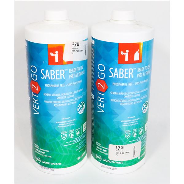 LOT OF 2 VERT2GO SANITIZER CLEANER 1L CONTAINERS