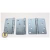 THREE TAYMOR 4" ZINC DOOR HINGES