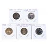 Image 2 : Group of 5 Silver 25 cent Coins