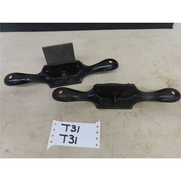 2 Antique Vintage Stanley No.80 Scrapers. Blade Bears Sweetheart Mark -