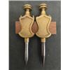 Image 2 : (2) Sets of Stanley Trammel Points No. 1 Type 3 Brass 3 1/4 + No. 2 Type 3 