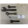 Image 1 : 5 Antique Vintage Crescent Type Wrenches - Various Makers Including 