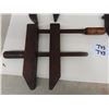Image 2 : 3 Antique Vintage Wooden Clamps by Bliss Manufacturing Co. The 2 smaller