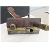 Image 3 : Antique European screw arm plow plane with brass tips, marked W. DIBB, 