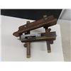 Image 6 : Antique European screw arm plow plane with brass tips, marked W. DIBB, 