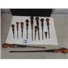 Image 1 : 19 Antique Cabinet Screwdrivers, graduated in size.  All wooden handled - 