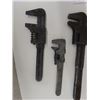 Image 4 : 5 Antique Adjustable Wrenches (monkey wrenches); 14” is Fairmont, USA +  