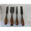 Image 1 : 4 Antique Vintage Woodworking Stanley “Everlasting “Chisels.  All 4 have a