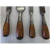 Image 4 : 4 Antique Vintage Woodworking Stanley “Everlasting “Chisels.  All 4 have a