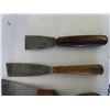 Image 3 : 4 Vintage Antique Putty Scrapper Knives: Largest at 4” in width, primitive- 